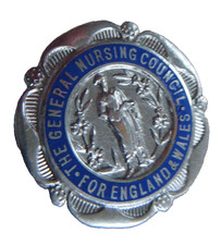 General Nursing Council for England & Wales 1949 nurses badge SRN named numbered