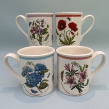 Portmeirion Botanic Garden Meadow Breakfast Mugs x 4 Made In England