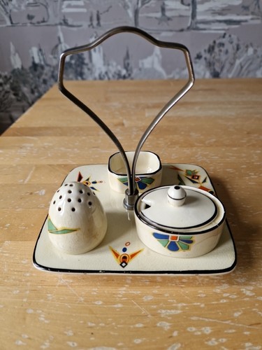 Bursley ware condiment set - bursley,
