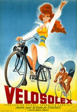 Velosolex Motor Bicycle Bike Cycle Ad Poster Print