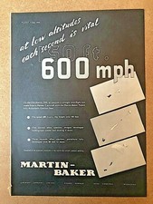 1954 Aircraft Advert MARTIN BAKER AUTOMATIC EJECTION SEAT METEOR 7 AIRCRAFT