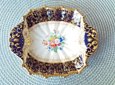 ANTIQUE AYNSLEY COBALT BLUE &