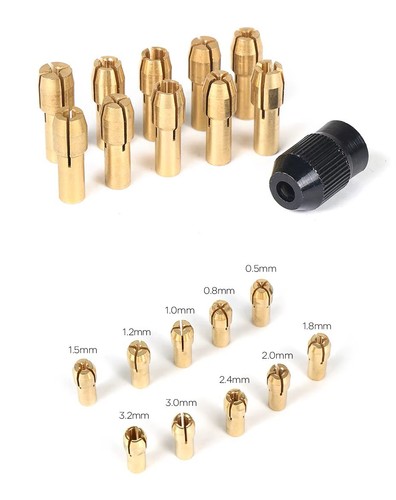 10x brass collet - brass, drill