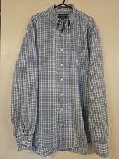 Gant Mens XL Bowery Oxford Regular Fit Shirt White / Blue Check 100% Cotton