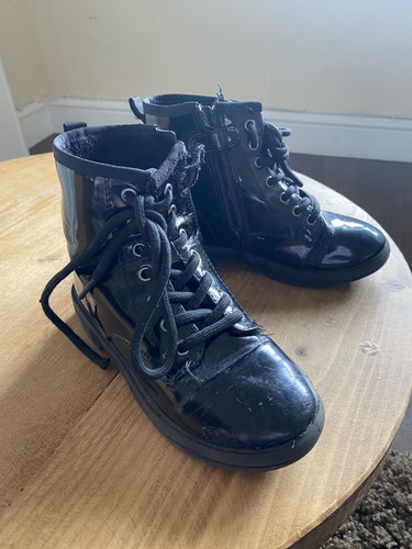 Next girls black patent combat - black,