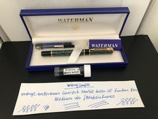 Waterman Laureat Marble Green Fountain pen With Box, Converter, etc