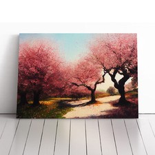 Sparkling Cherry Blossom Trees Canvas Wall Art Print Framed Picture Home Decor