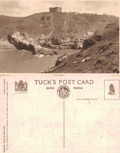 Vintage postcard tintagel - vintage,