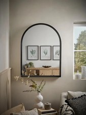 Arched black oak mirror - arched,