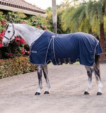Horseware Rambo Optimo Stable Sheet Microfibre Travel Rug with Bib Navy 5'6-7'3"