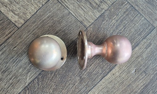 Pair antique brass round - pair, of