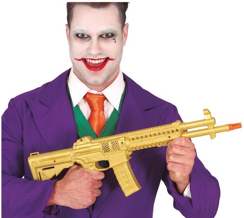 Golden plastic rifle - golden,