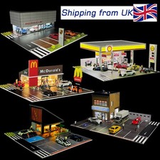 Diorama 1/64 Car Garage Model City Street View Parking Lot Scene Collections UK