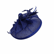 Navy blue fascinator with