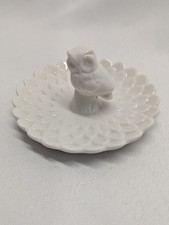 White Owl Ring Holder Dish