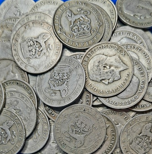 1921 king george sixpence 6d - 1921,