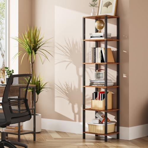 Tall narrow book shelf - book, 6-tier