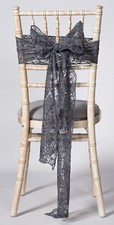 Grey Pewter Lace Wedding Chair