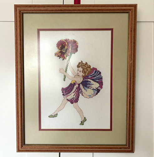 Framed finished cross stitch - framed,