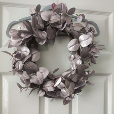 Decorative Wreath Blush Eucalyptus Leaf Hanging Home Design Table Decor 37cm