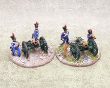 28mm Napoleonic metal FRENCH ARTILLERY HOWITZER x2 Well Painted Warlord 33704