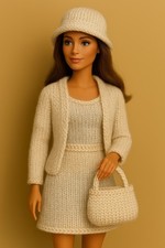 Knitting Pattern Only- Set of 4 Barbie Sindy Doll’s Clothes Jumpsuit Hat Bag