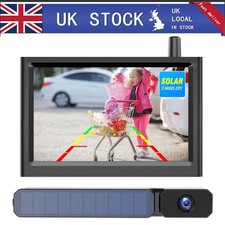 AUTO-VOX Solar Wireless Reversing Rear View Camera +5" LCD Monitor for Truck Bus