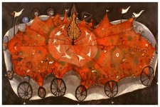 5304.Orange umbrella on