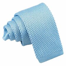 Baby Blue Boys Tie Knit Knitted Plain Formal Casual Children Necktie by DQT