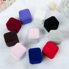 Squre Velvet Earrings Ring Box