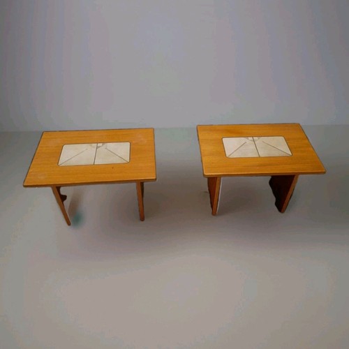 Pair tile top danish - pair, modern
