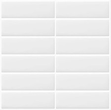 DEWOO 10 White Peel and Stick on Splashback Subway Rectangle Self Adhesive White