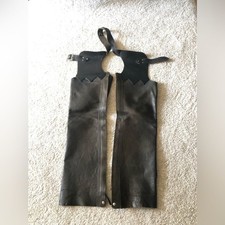 Master vintage Heavy duty Leather Motorcycle riding Chaps OS minor scratches