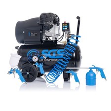 SGS 50 Litre Air Compressor, V-Twin High Power with Air Tool Set 13.8CFM 3HP 50L