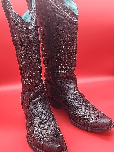 Corral black brown studded - black,