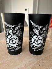 Set Of Two Sailor Jerry Plastic Cups Eagle Tattoo Glasses Tumblers