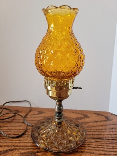 Amber glass electric old - glass, table