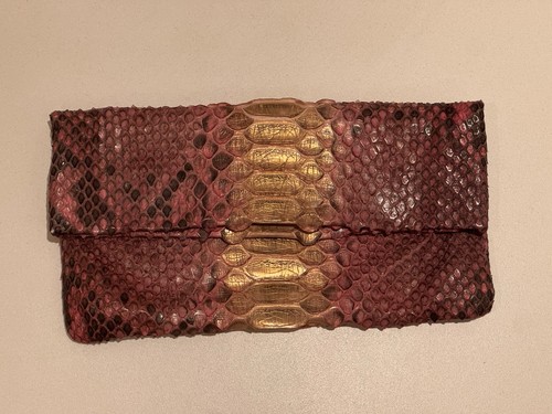 Genuine python skin clutch - skin,