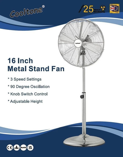Chrome pedestal floor fan - chrome,
