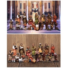 Christmas Nativity Manger Scene Set Resin Birth Statue Ornament Religious Decor