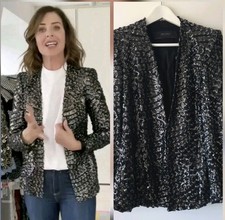 Zara Sequin Silver Blazer