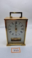 Vintage Carriage Mantle Desk Clock in Mahogany Quartz Battery with Pendulum