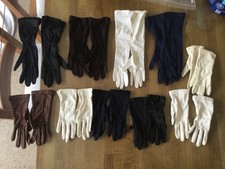 Vintage Lot of Ladies Gloves , Dress Gloves , Dinner Evening Gloves X 10 Pairs