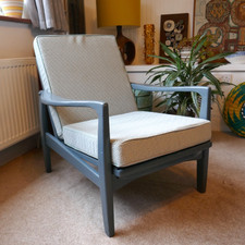 Vintage Toothill Painted Teak Armchair new cushions Danish Style Mid Century 60s