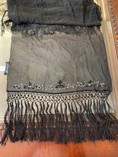 Sue wong shawl black - wong, silver