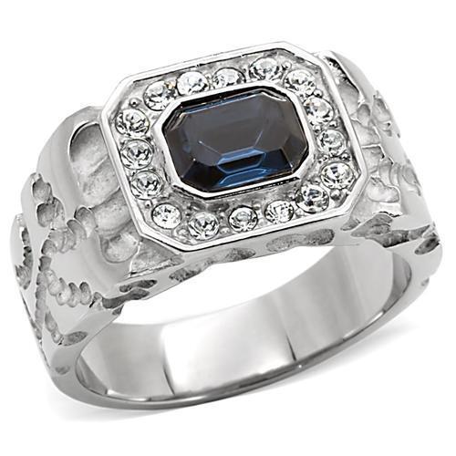 Mens sapphire ring - mens, silver