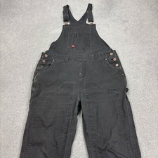Dickies Dungarees Womens 36x30 Black Bib Overalls Workwear Canvas Carpenter Lady