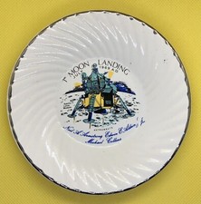 First 1st Moon Landing 1969 Commemorative Plate 5”. Neil Armstrong Buzz Aldrin