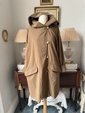 Vintage Jaeger Raincoat Brown 80s Small Oversized Hood C44” 1980s anorak