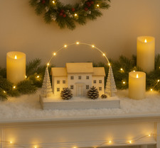 LED Arch Wooden House Block